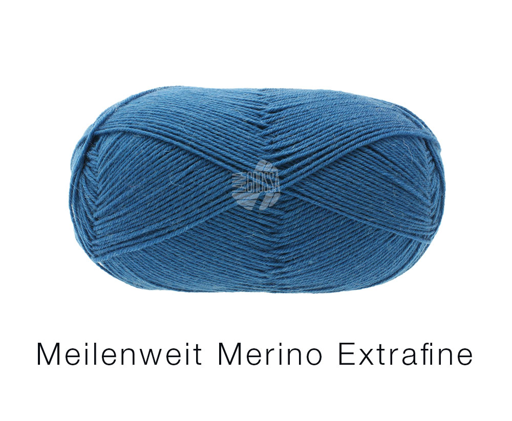 Lana Grossa Meilenweit 100 Merino Extrafein Uni 2409 Grünblau 100g