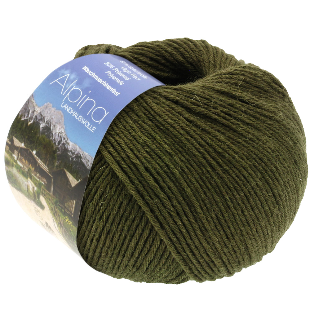Lana Grossa Alpina Landhauswolle 064 Dunkeloliv 100g