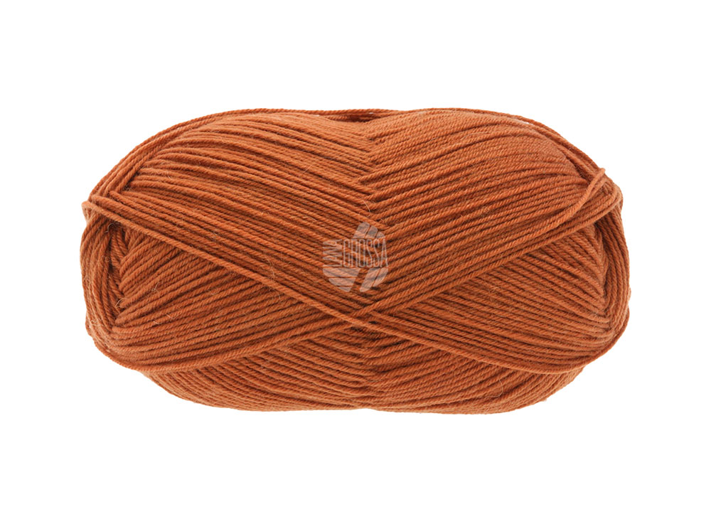 Lana Grossa Meilenweit 100 Merino Extrafein Uni 2416 Rostbraun 100g