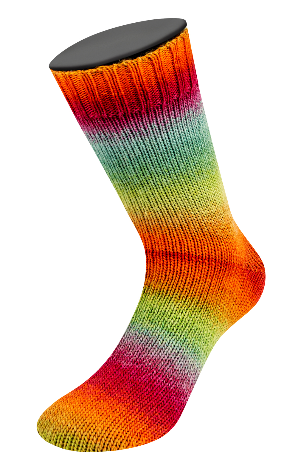 Lana Grossa Meilenweit 100 Color Mix Multi 8004 Orange/Grün/Türkis/Fuchsia/Pink/Graulila 100g