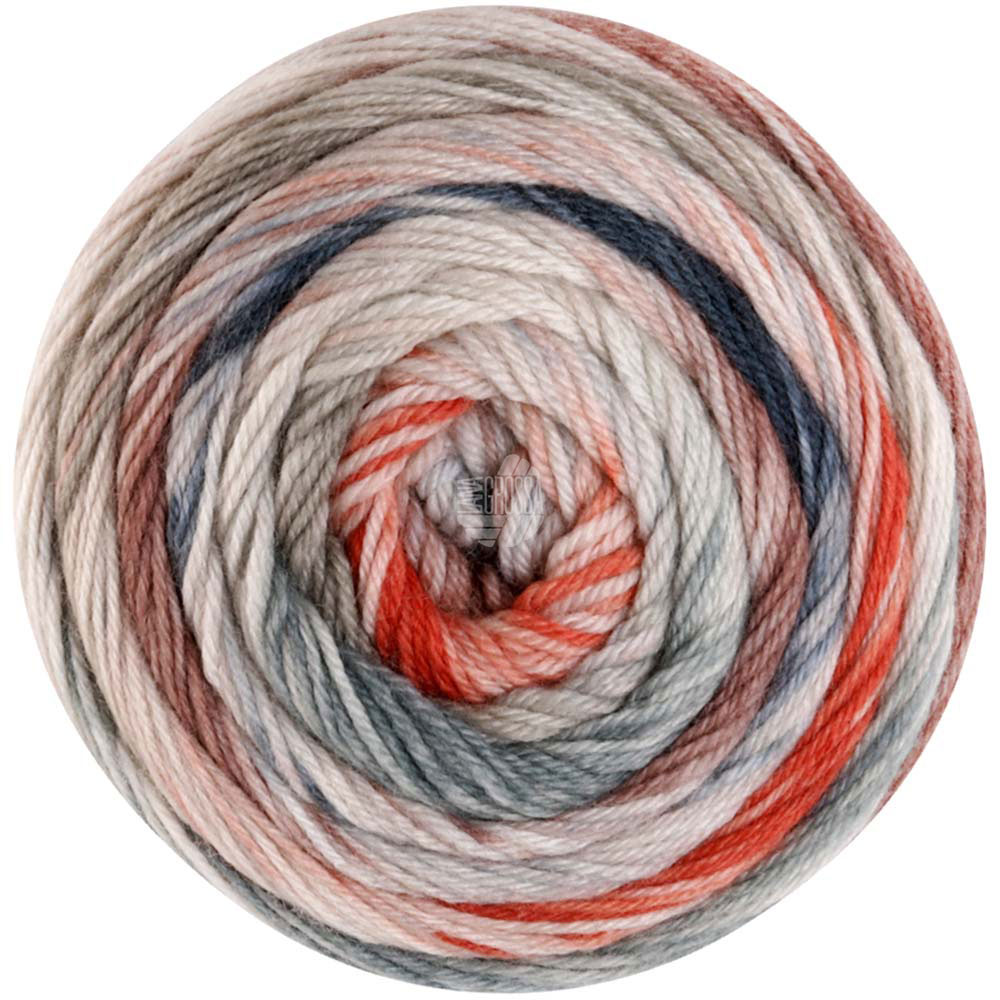 Lana Grossa Meilenweit 100 Dusk 6208 Graubraun/Ecru/Anthrazit/Mausgrau/Taupe/Tonrot/Rosenholz