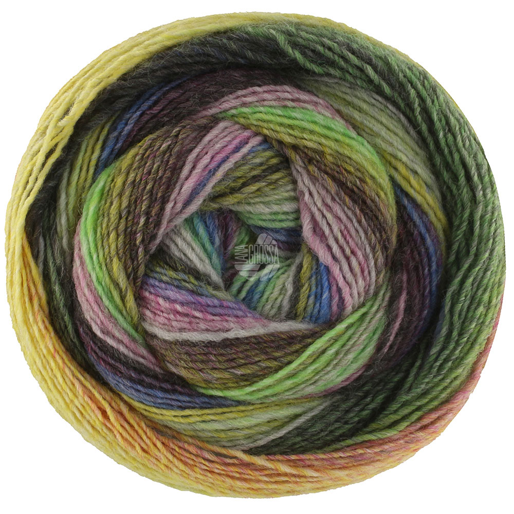 Lana Grossa Gomitolo Fumo 514  Weißgrün/Mint/Hell-/Grüngrau/Jeans/Petrolblau/Pink/Grün