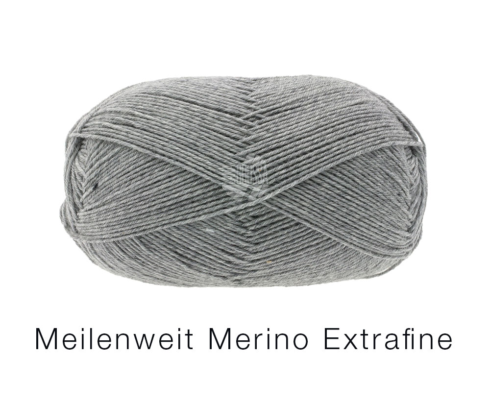 Lana Grossa Meilenweit 100 Merino Extrafein Uni 2404 Grau meliert 100g
