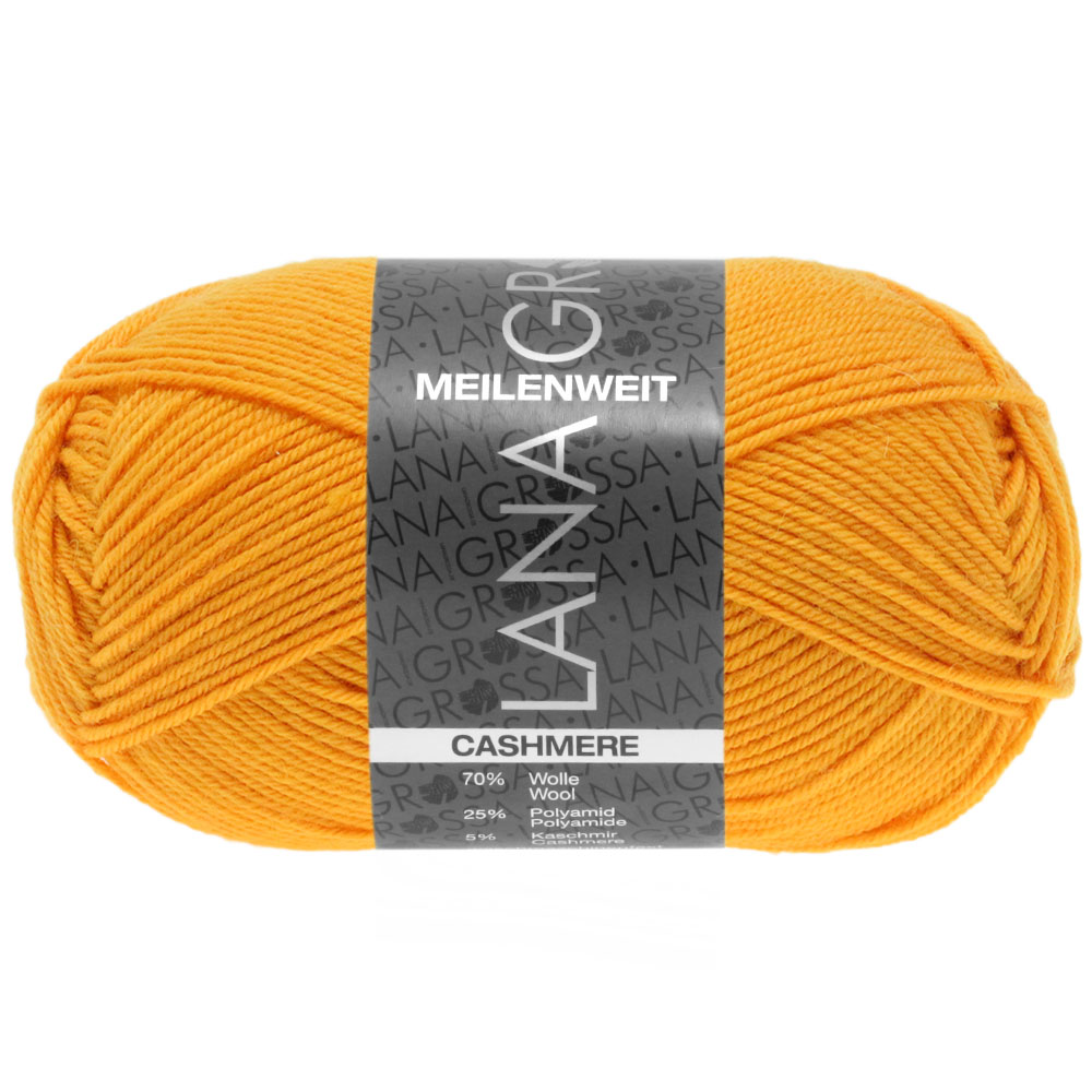 Lana Grossa Meilenweit 50 Cashmere 029 Safrangelb 50g