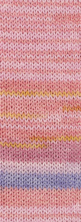 Lana Grossa Meilenweit 100 Cotton Bamboo Giulia 5223 Blaulila/Rosa/OrangeFlieder/Hellrot 100g