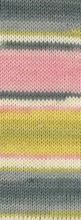 Lana Grossa Landlust Die Sockenwolle 6-fach 912 Grüngelb/Gelb/Weiß/Anthrazit/Rosa 150g