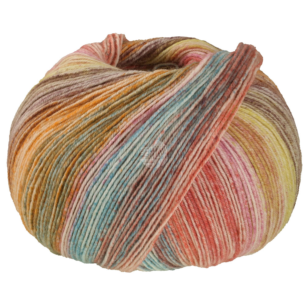 Lana Grossa Meilenweit 100 Cashmere Hawaii 4016 Dunkel-/Graubraun/Gelb/Karamell/Rosa/Hellrot/Lachs/T
