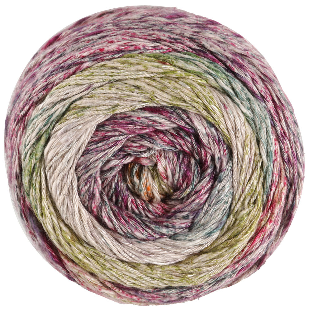 Lana Grossa Mosaico 006 Graubeige/Grau/Fuchsia/Pink/Dunkel-/Olivgrün/Orange 100g