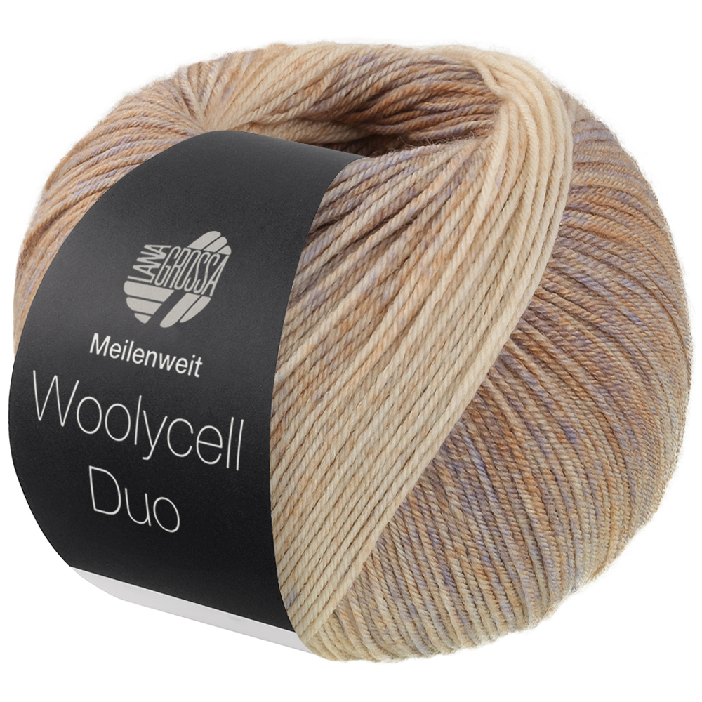 Lana Grossa Woolycell Duo 6009 Beige/Sandbeige/Grau 100g