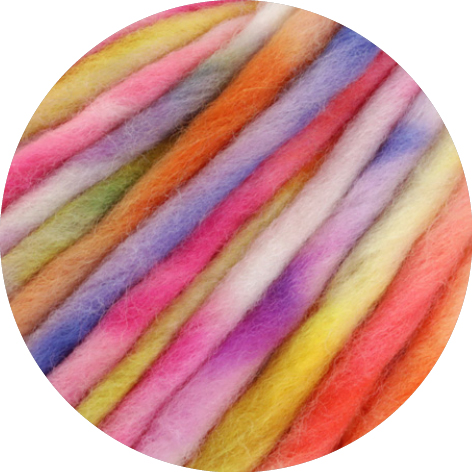 Lana Grossa Confetti 004 Weiß/Orange/Lachs/Gelb/Lila/Blauviolett 100g