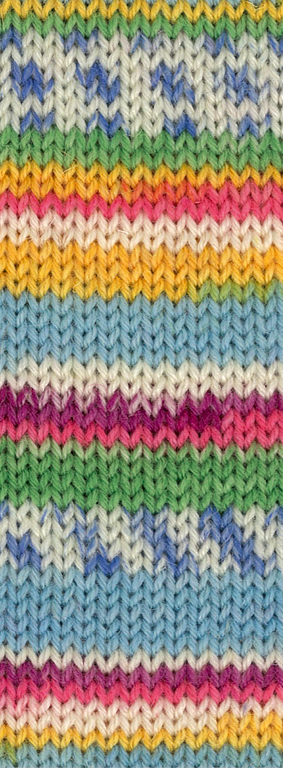 Lana Grossa Landlust Die Sockenwolle 6-fach 917  Hellblau/Gelb/Maigrün/Jeans/Ecru/Lachsorange/Dunkel