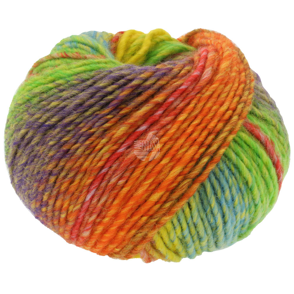Lana Grossa Colors For You 140 Graugrün/Blauviolett/Orange/Gelbgrün/Braun/Fuchsia/Rosa/Rot/Dunkelrot