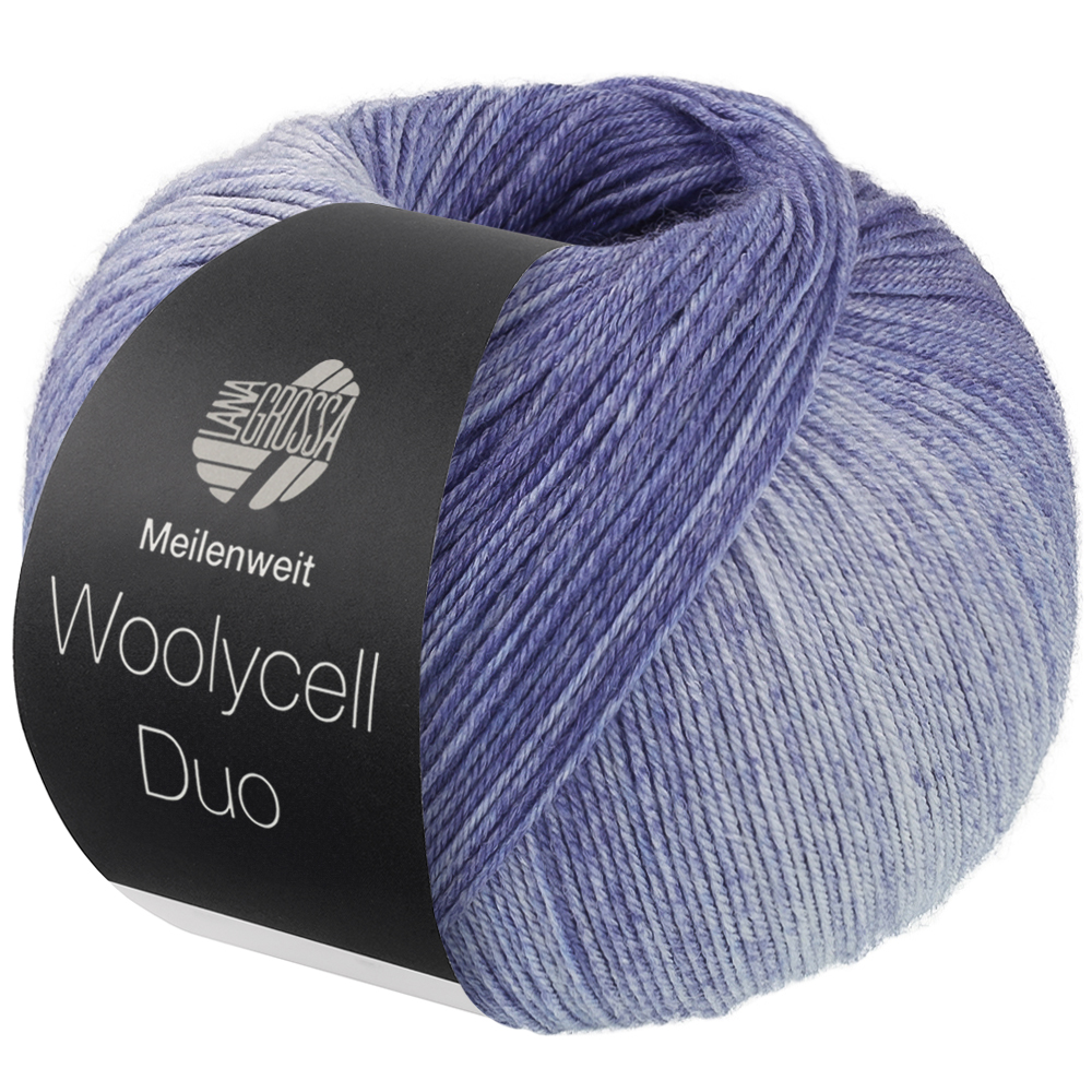 Lana Grossa Woolycell Duo 6005 Marine/Grau-/Hellblau 100g