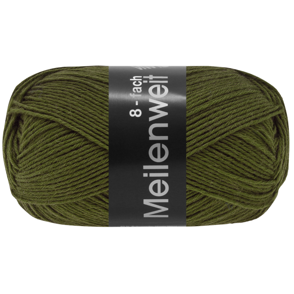 Lana Grossa Meilenweit 8-F. 150 Uni 9669 Olivgrün 150g