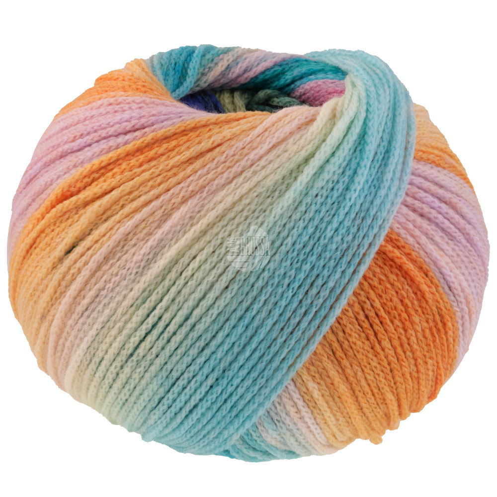 Lana Grossa Farfalla 007 Türkis/Zitrusgelb/Pink/Flieder/Lila/Altrosa/Grau-/Zart-/Dunkelgrün/Orange