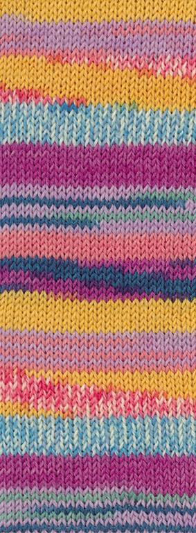 Lana Grossa Meilenweit 8-Fach 150 Arte 9947 Petrol/Flieder/Lachs/Fuchsia/Gelb