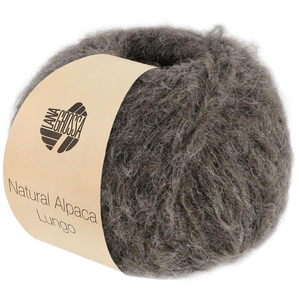 Lana Grossa Natural Alpaca Lungo 021 Dunkelgrau 50g