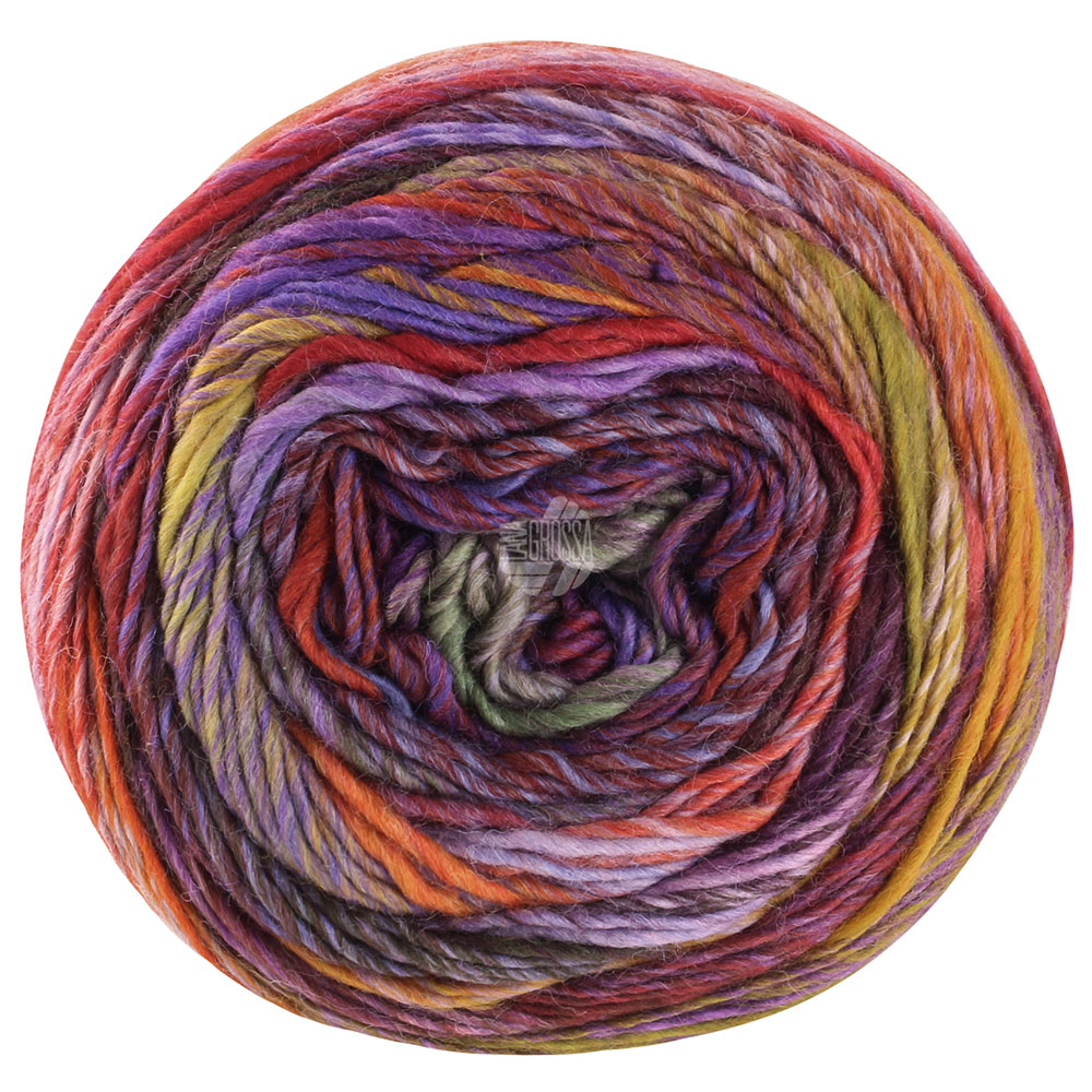 Lana Grossa Colorissimo 214 Braunorange/Rotbraun/Kupferrot/Fliederlila/Aubergine/Graugrün/Orange