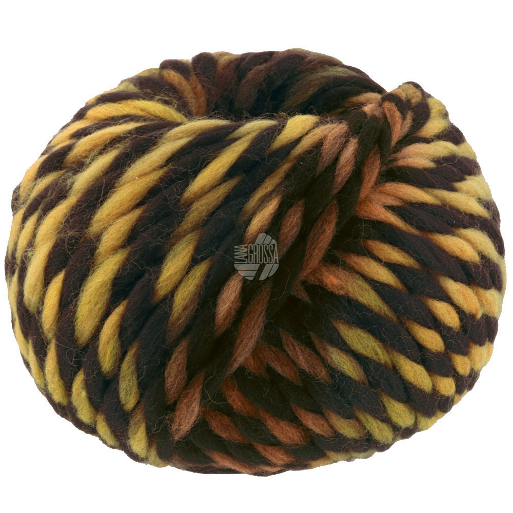Lana Grossa Dolce 002 Schwarzbraun/Khaki/Gelb/Zimt