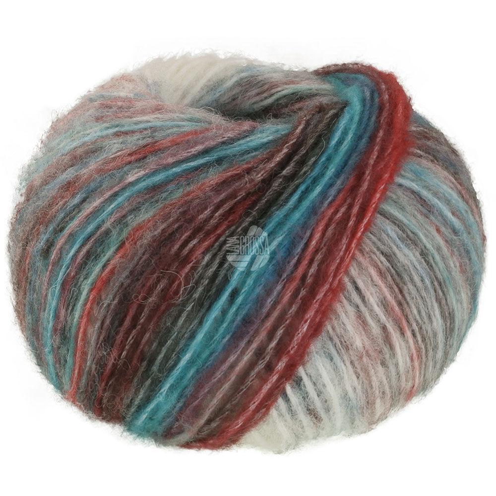 Lana Grossa Picasso 018 Weiß/Mint/Türkis/Altrosa/Hell-/Mausgrau/Burgund/;Brombeer/Graugrün 50g