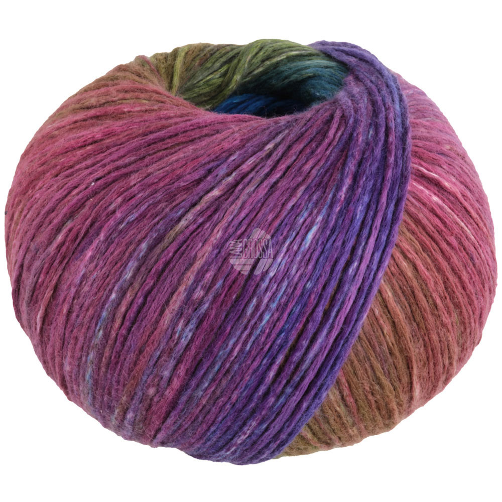Lana Grossa Cotonella 008 Moos-/Blau-/Schwarzgrün/Oliv/Rot-/Blauviolett/Seegrün 100g