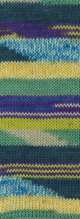 Lana Grossa Meilenweit 8-Fach 150 Arte 9948 Zitrusgelb/Jade/Blauviolett/Azur/Heugrün/Limette