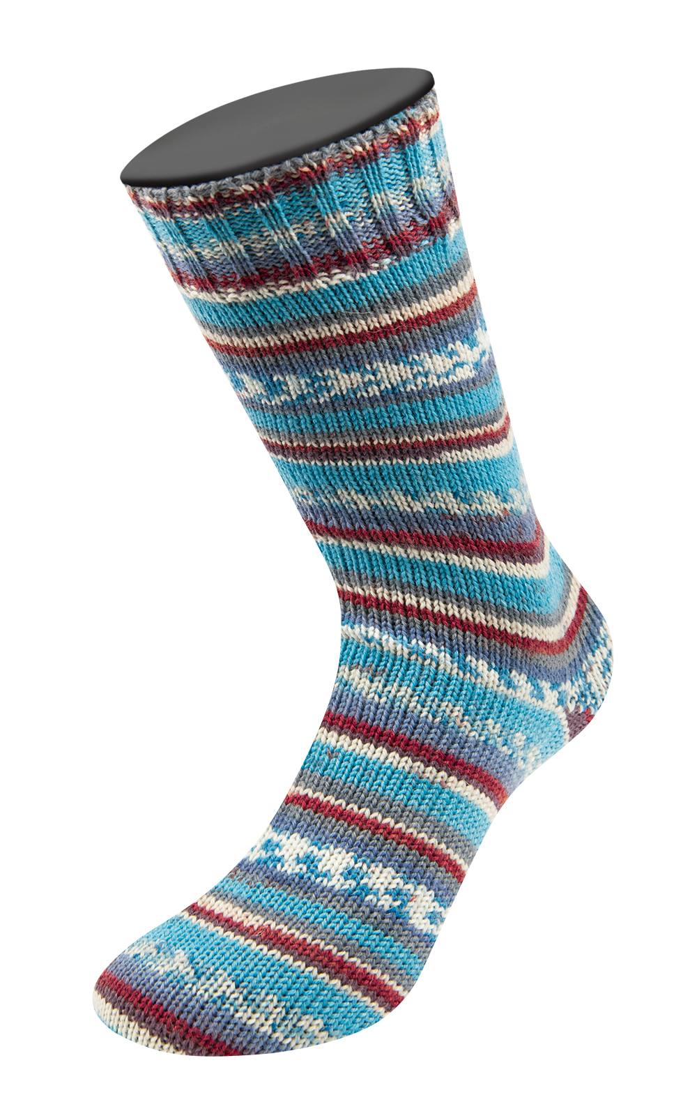 Lana Grossa Landlust Die Sockenwolle 6-F 150G 938 Grau/Mint/Ecru/Dunkelbraun/Rost/Türkis;Gestreift 1