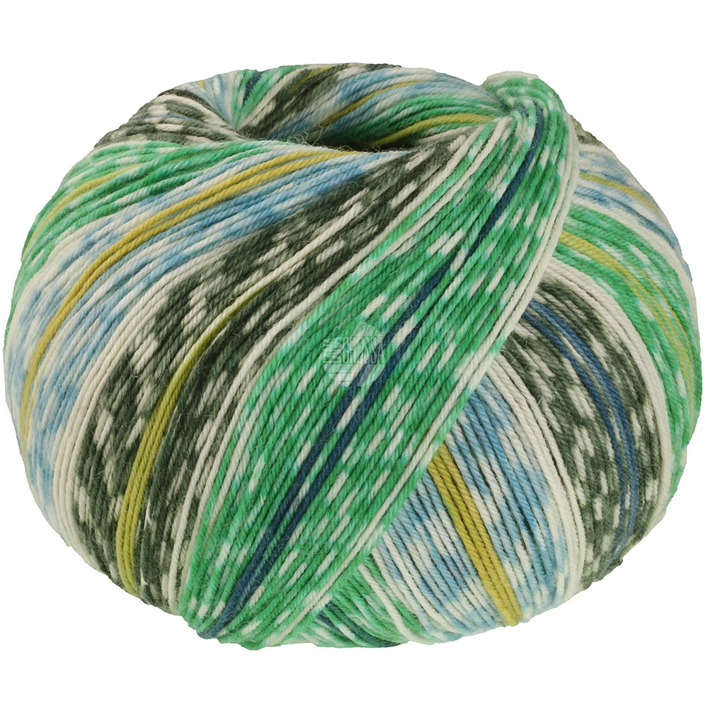 Lana Grossa Meilenweit 100 Cashmere Mezzo 4201 Smaragd/Pistazie/Ecru/Moosgrün/Petrolblau/;Türkis/Sen
