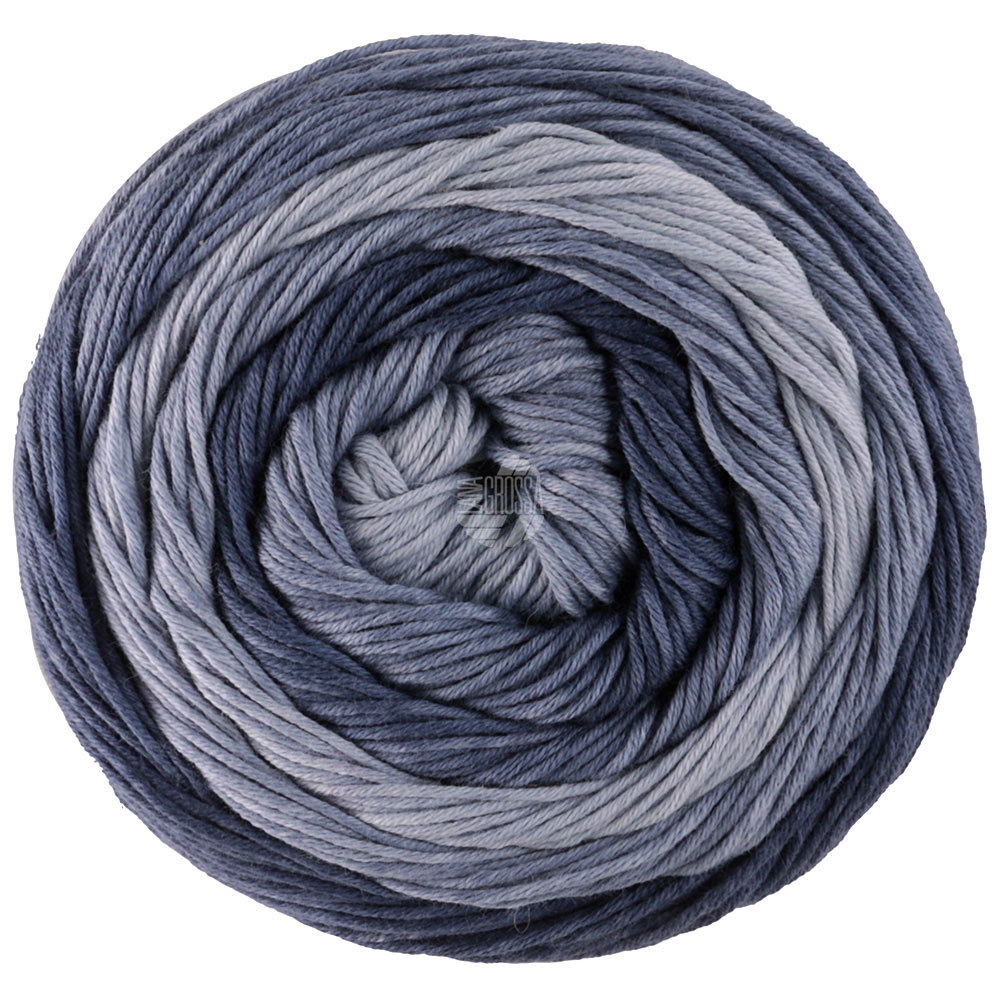 Lana Grossa Gomitolo Tono 1039 Jeans-/Grau-/Stahlblau 100g