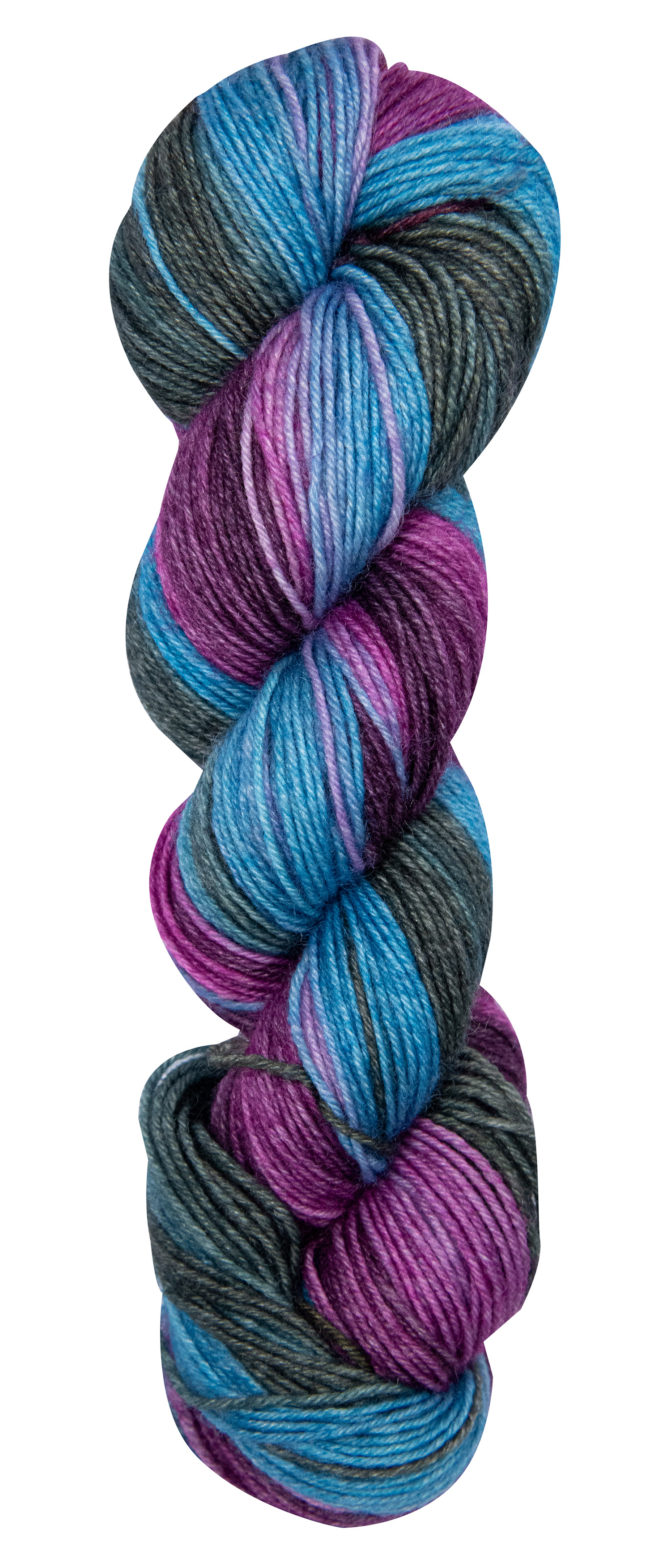 Lana Grossa Meilenweit Merino Hand-Dyed 203 Sharbat Violett/Lila/Jeansblau/Grau