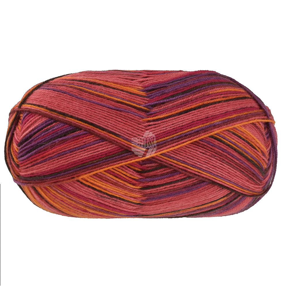 Lana Grossa Meilenweit 8-F. 150 Caprese 9979 Rot/Orange/Burgund/Violett/Asternrot/Anthrazit/;Dunkelb