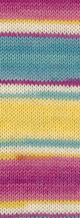 Lana Grossa Landlust Die Sockenwolle 6-fach 911 Fuchsia/Rosa/Weiß/Gelb/Petrol/Hellblau 150g