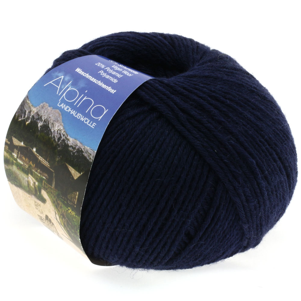 Lana Grossa Alpina Landhauswolle 008 Dunkelblau 100g