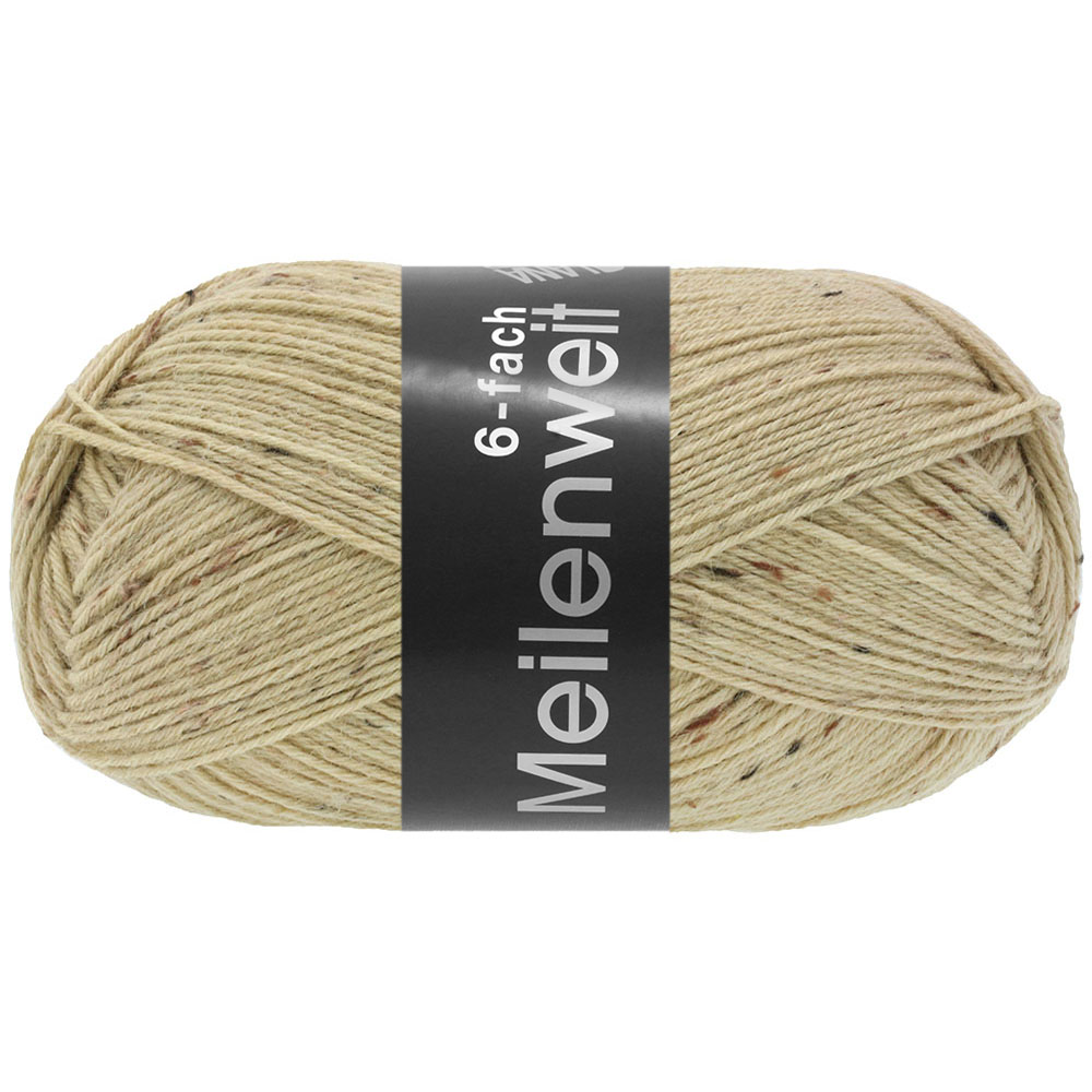 Lana Grossa Meilenweit 6-fach 150 Tweed 9247 Beige 150g