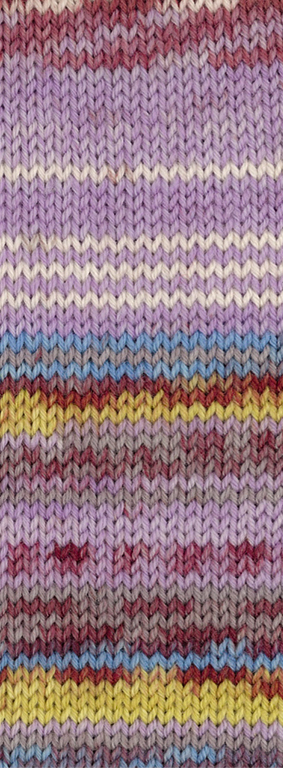 Lana Grossa Meilenweit 8-Fach 150 Fiore 9953 Flieder/Ecru/Hellblau/Hellgrau/Dunkelrot/Gelb/Graubeige