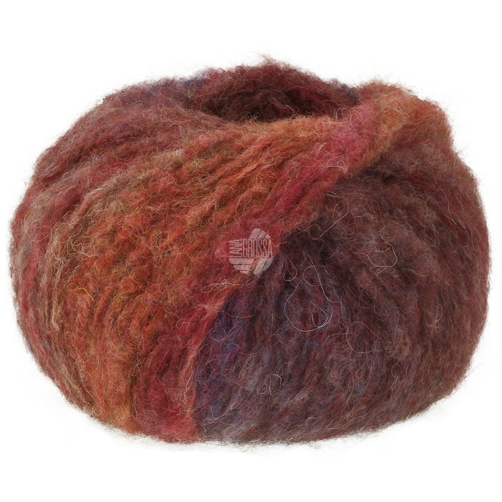 Lana Grossa Gigante Multi 103  Weinrot/Rotbraun/Graurot/Aubergine/Khaki/Graubraun