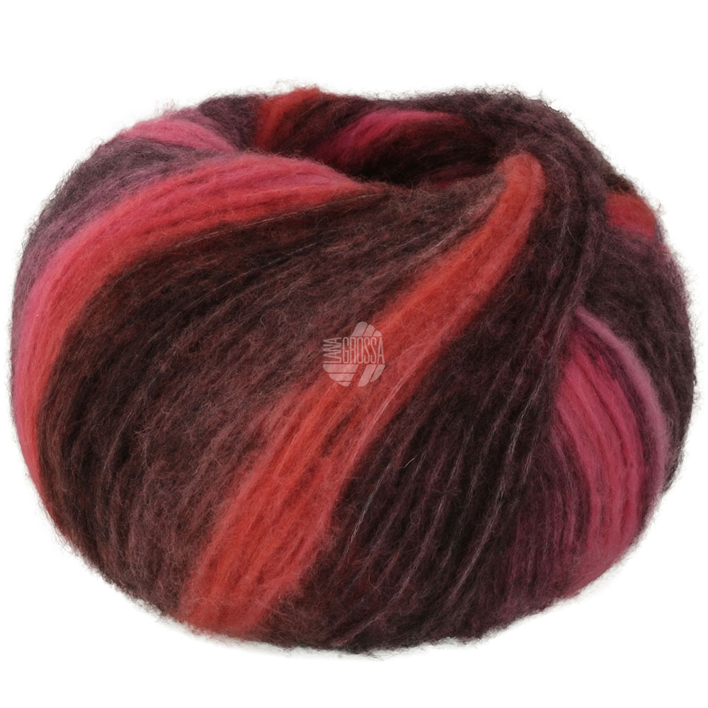 Lana Grossa Bomba 002 Rosa/Pink/Koralle/Brombeer/Graurot/Graurosa/Dunkelgrau 100g