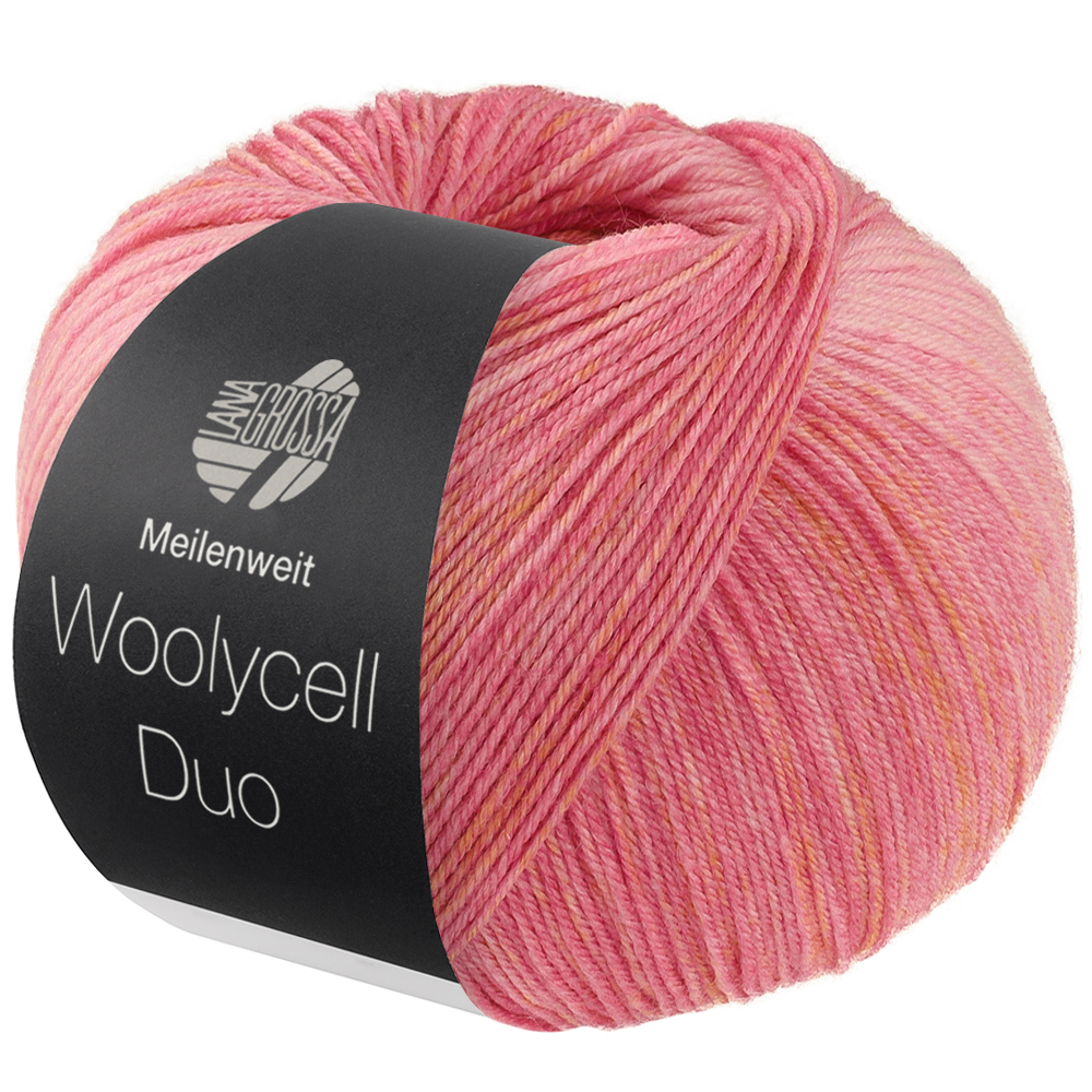 Lana Grossa Woolycell Duo 6001 Rosa/Pink/Blassorange 100g