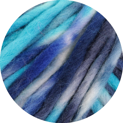Lana Grossa Confetti 001 Türkis/Marine/Nachtblau/Jeans/Weiß 100g