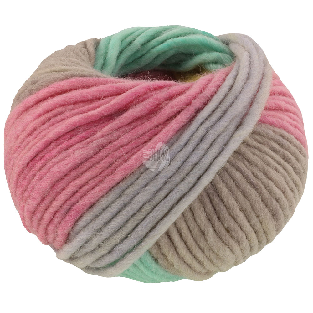 Lana Grossa Feltro Arco 446 Graubeige/Türkis/Gelb/Hellgrau/Rosa 50g