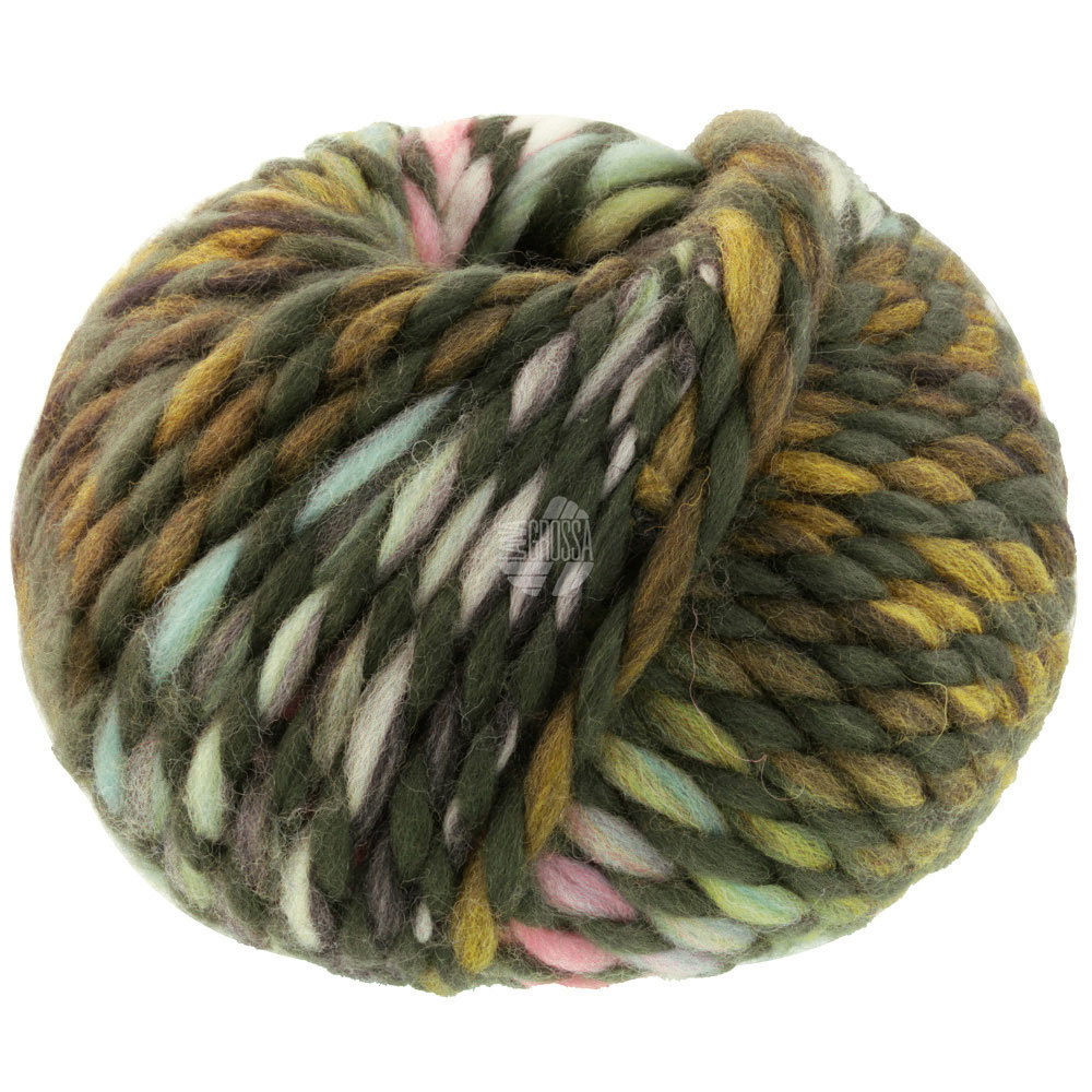 Lana Grossa Dolce 004 Moosgrün/Zartrosa/Mintgrün/Oliv/Senf