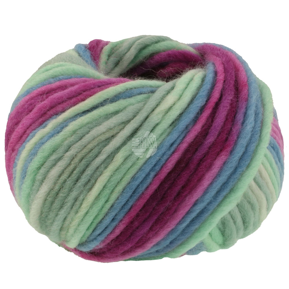 Lana Grossa Feltro Print 1311 Petrol/Graugrün/Rotviolett