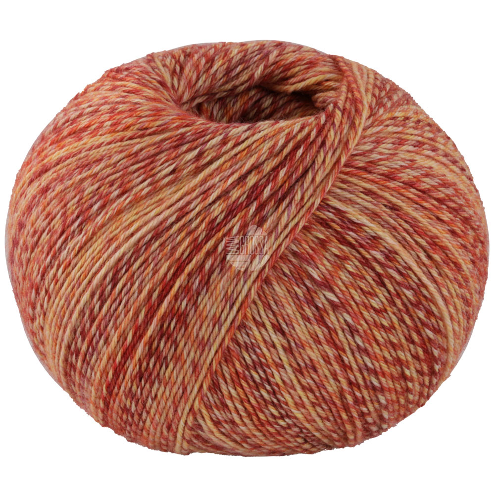 Lana Grossa Vintage Socks 1012 Rost/Dunkelrot/Gelb/Orange/Creme meliert 100g