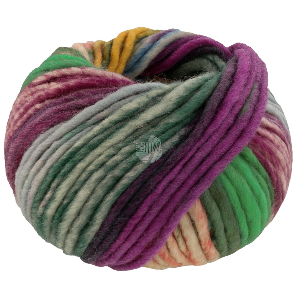 Lana Grossa Feltro Bosco 722 Gelb/Lachs/Smaragd/Brombeer/Grüngrau/Rotviolett/Jeans 50g