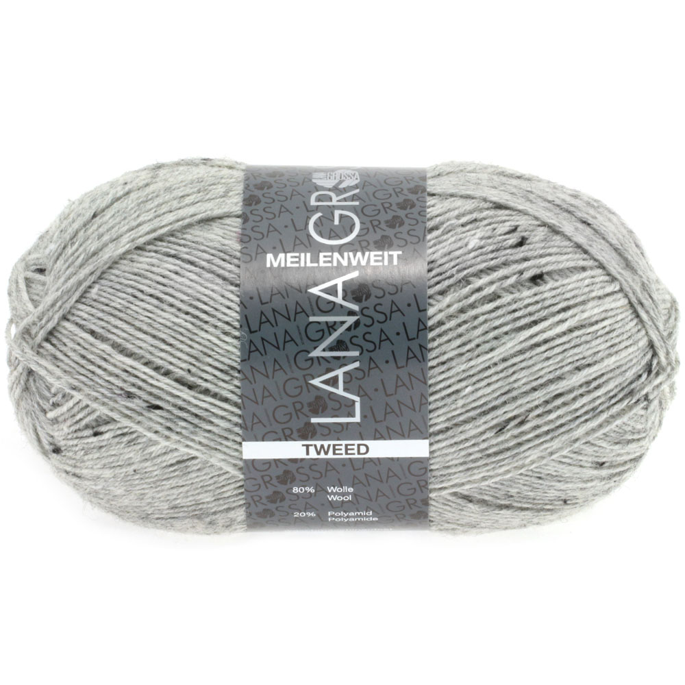 Lana Grossa Meilenweit 100 Tweed 110 Hellgrau 100g