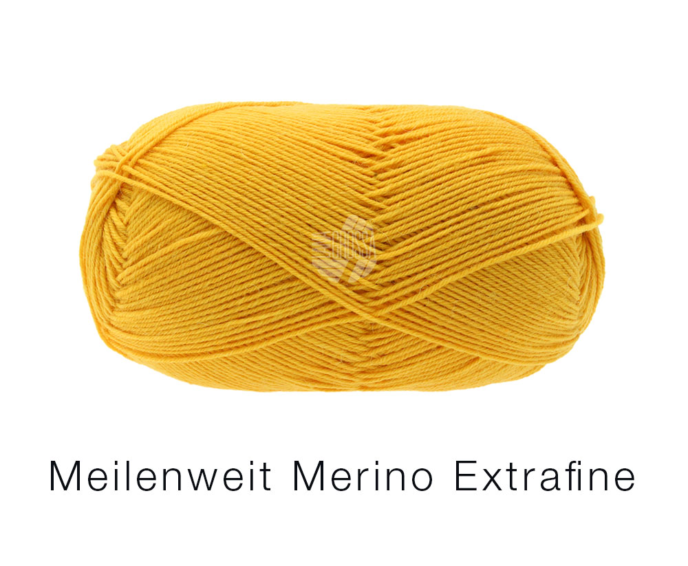 Lana Grossa Meilenweit 100 Merino Extrafein Uni 2414 Gelb 100g