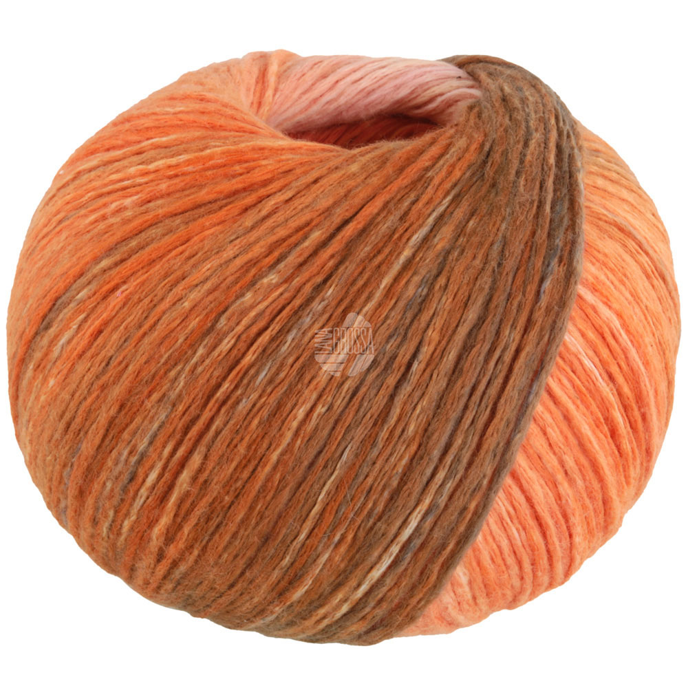 Lana Grossa Cotonella 006 Apricot/Lachsorange/Orange/Gelb-/Dunkel-/Schwarzgrün/Nussbraun 100g