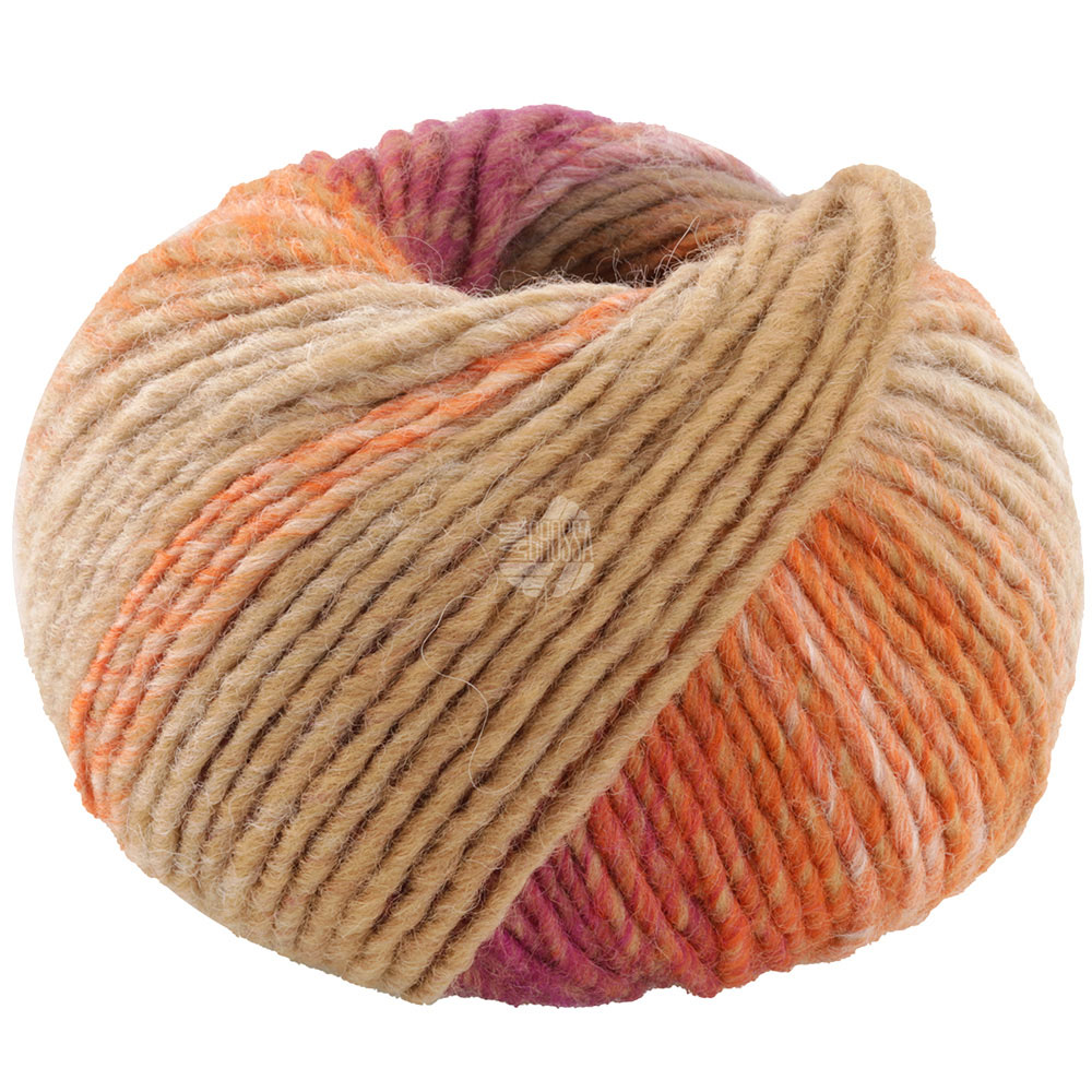 Lana Grossa Colors For You 153 Rohweiß/Camel/Orange/Beige/Taupe/Orchidee/Zimtbraun 50g