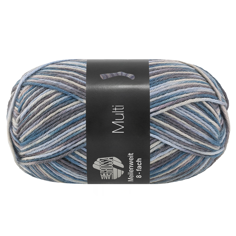 Lana Grossa Meilenweit 8-F. 150 Multi 9980 Hellbeige/Taupe/Hellblau/Jeans150g