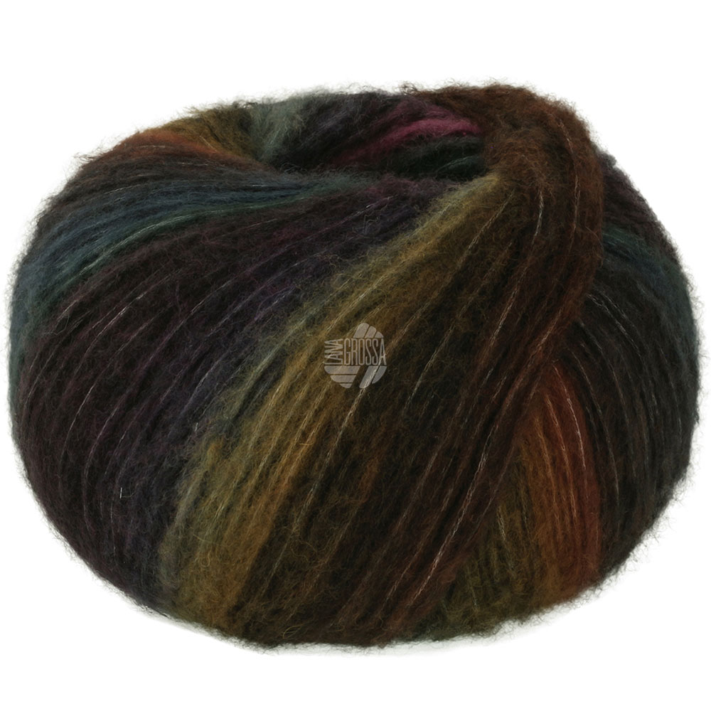 Lana Grossa Bomba 009 Nougat/Mokka/Brombeer/Schwarzblau/Graulila/Grauoliv/Anthrazit 100g